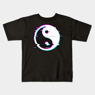 yin yang glitch Kids T-Shirt